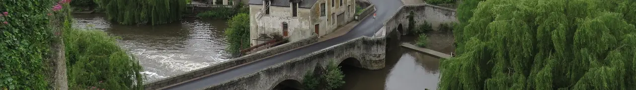 Fresnay-sur-Sarthe - Moulin et pont médiéval (cropped)