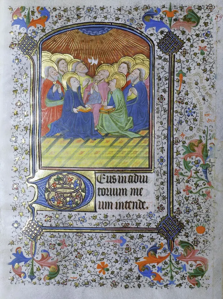 Livre d'heures de La Mandardière - La Pentecôte
