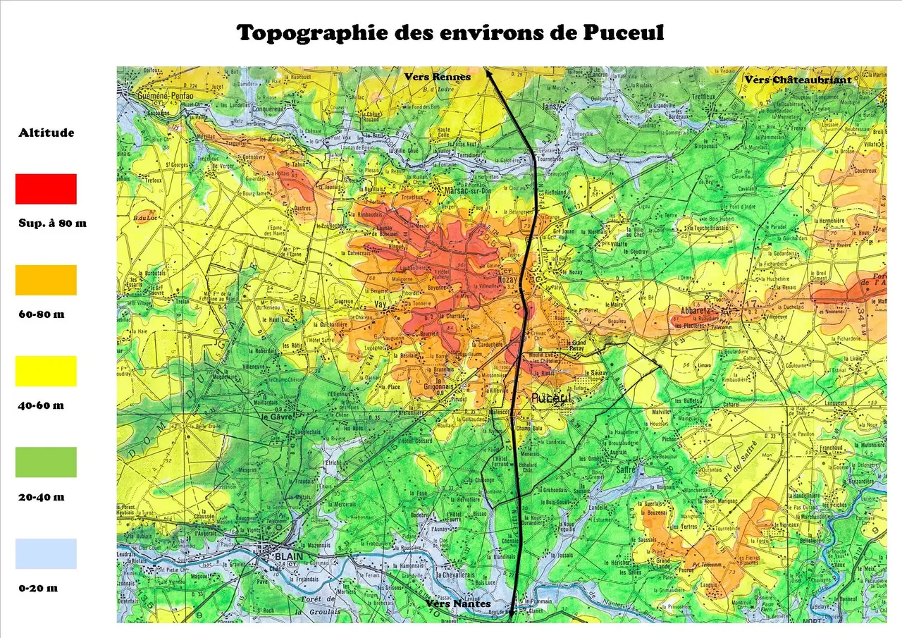 Topographie région Puceul