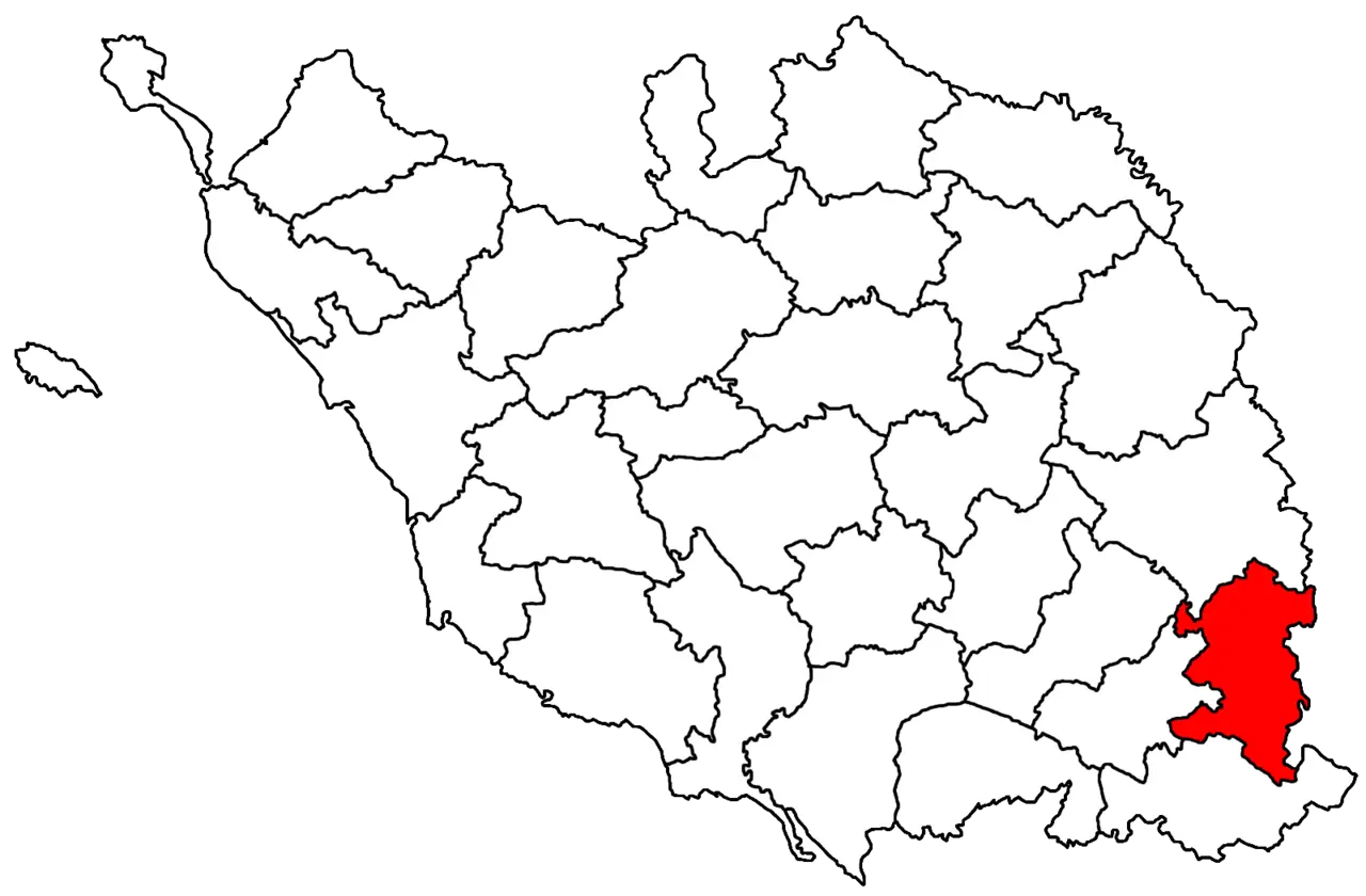 Locator map of the canton de Saint-Hilaire-des-Loges (in Vendée, 1973-2015)