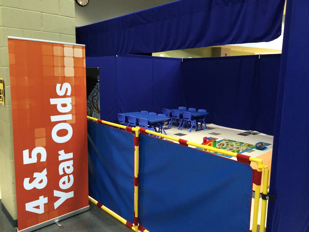 Classroom created from Pipe & Drap and Playpanels