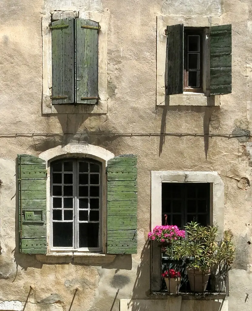A balcony garden, Saint-Saturnin-lès-Apt, Provence, France