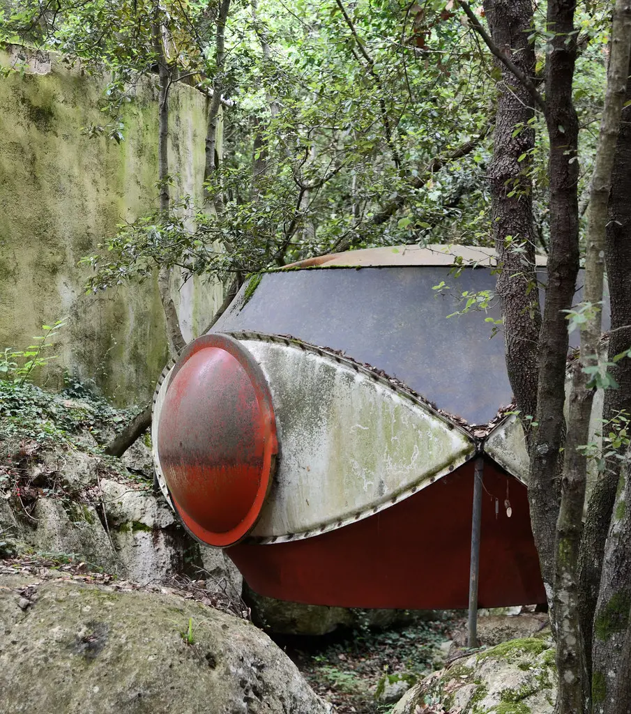 antti lovag, habitologue: prototype near his workshop in the forests of tourrettes-sur-loup, late 1960's or early 1970's
