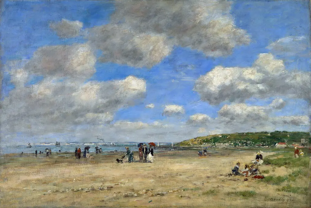 Eugene Boudin - The Beach at Tourgeville-les-Sablons [1893]